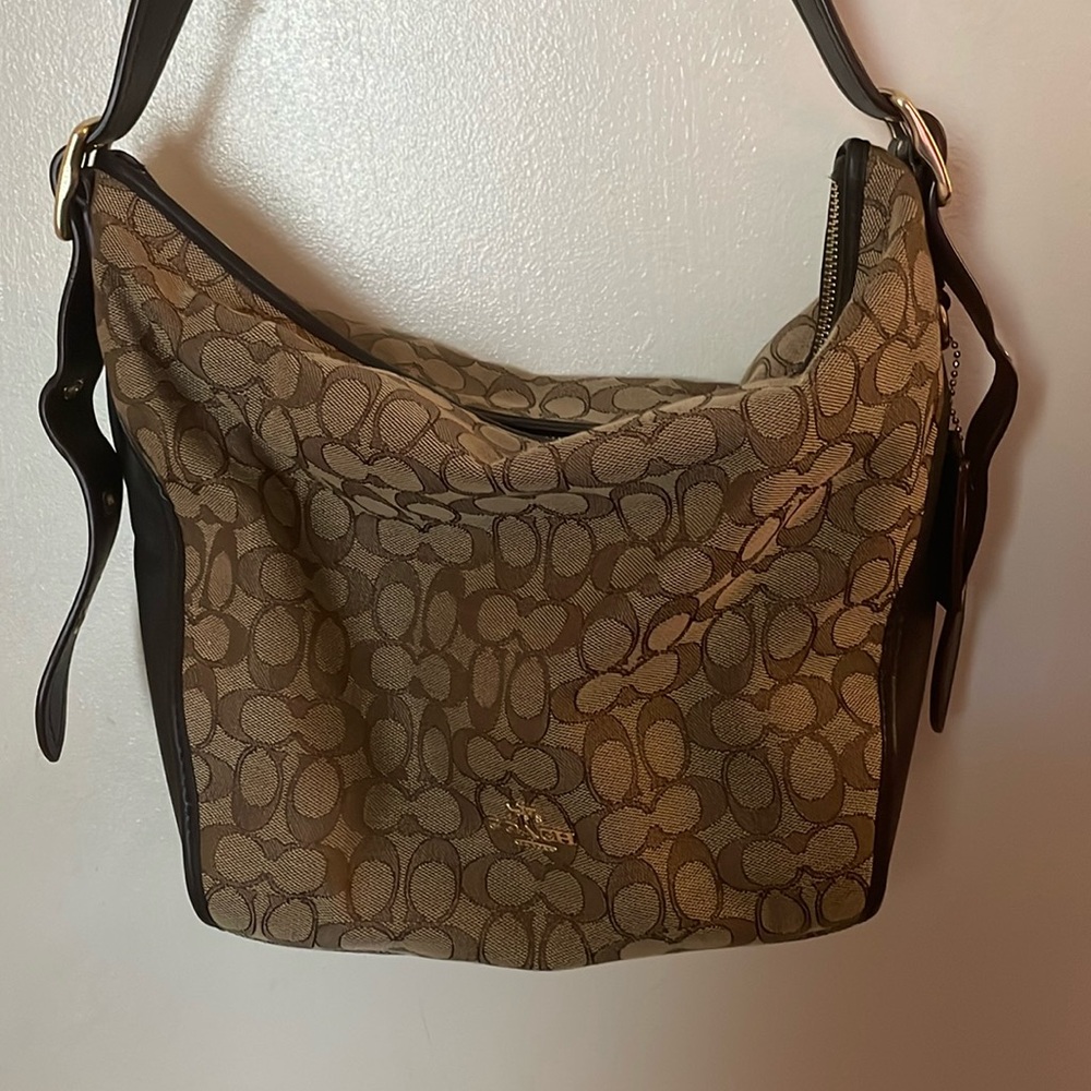 Coach Brown and Black Signature Bag